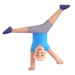 Man Cartwheeling: medium-light skin tone