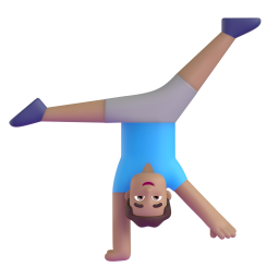 Man Cartwheeling: medium skin tone
