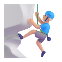 Man Climbing: medium-light skin tone