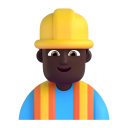 Man Construction Worker: dark skin tone