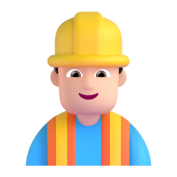 Man Construction Worker: light skin tone