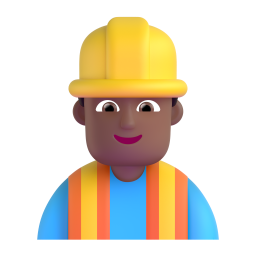 Man Construction Worker: medium-dark skin tone