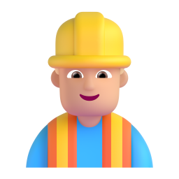 Man Construction Worker: medium-light skin tone