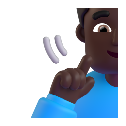 Deaf Man: dark skin tone