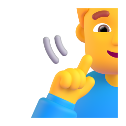 DEAF MAN 3D Emoji - High Quality 3D Rendered Emoji