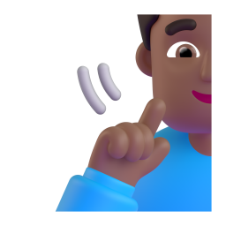 Deaf Man: medium-dark skin tone