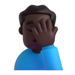 Man Facepalming: dark skin tone