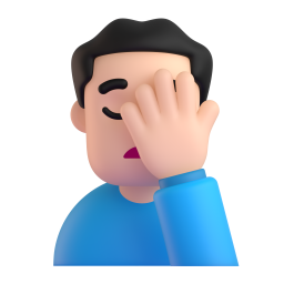 Man Facepalming: light skin tone