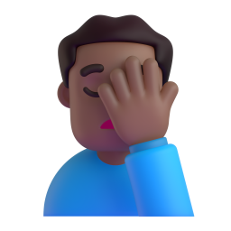 Man Facepalming: medium-dark skin tone