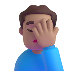 Man Facepalming: medium skin tone