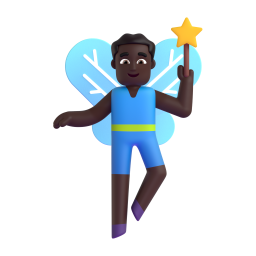 Man Fairy: dark skin tone