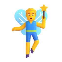 MAN FAIRY 3D Emoji - High Quality 3D Rendered Emoji MAN FAIRY 3D Emoji - High Quality 3D Rendered Emoji