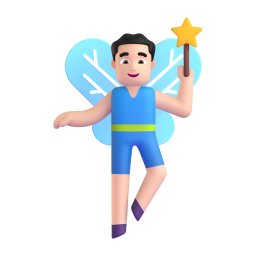 Man Fairy: light skin tone