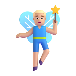 Man Fairy: medium-light skin tone