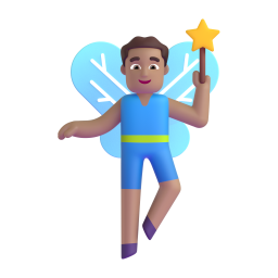 Man Fairy: medium skin tone