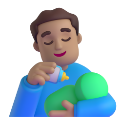 哺乳的男人: 中等肤色