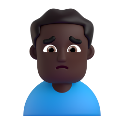 Man Frowning: dark skin tone