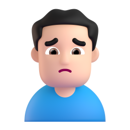 Man Frowning: light skin tone