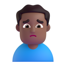 Man Frowning: medium-dark skin tone