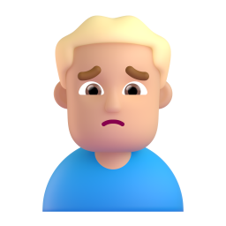 Man Frowning: medium-light skin tone