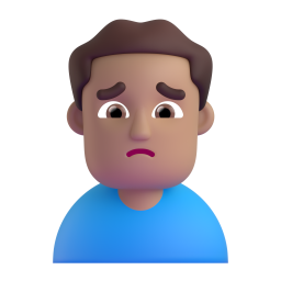 Man Frowning: medium skin tone