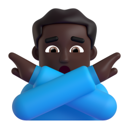 Man Gesturing No: dark skin tone