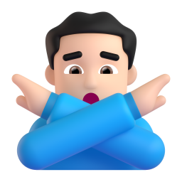 Man Gesturing No: light skin tone