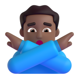 Man Gesturing No: medium-dark skin tone