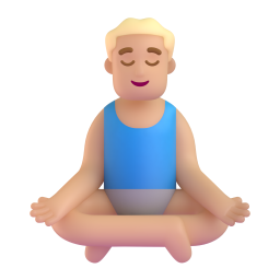 Man In Lotus Position: medium-light skin tone