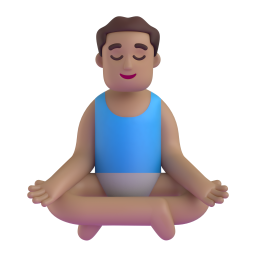 Man In Lotus Position: medium skin tone