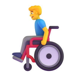 MAN IN MANUAL WHEELCHAIR 3D Emoji - High Quality 3D Rendered Emoji MAN IN MANUAL WHEELCHAIR 3D Emoji - High Quality 3D Rendered Emoji