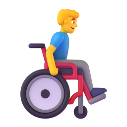 MAN IN MANUAL WHEELCHAIR FACING RIGHT 3D Emoji - High Quality 3D Rendered Emoji MAN IN MANUAL WHEELCHAIR FACING RIGHT 3D Emoji - High Quality 3D Rendered Emoji