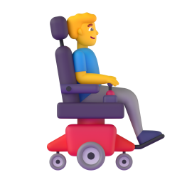 MAN IN MOTORIZED WHEELCHAIR FACING RIGHT 3D Emoji - High Quality 3D Rendered Emoji MAN IN MOTORIZED WHEELCHAIR FACING RIGHT 3D Emoji - High Quality 3D Rendered Emoji