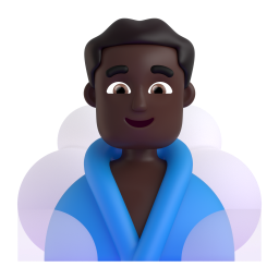 Man In Steamy Room: dark skin tone