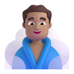 Man In Steamy Room: medium skin tone