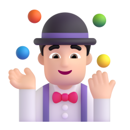 Man Juggling: light skin tone