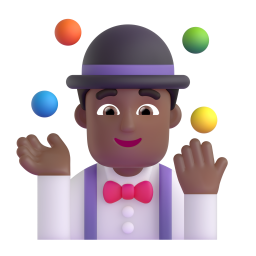 Man Juggling: medium-dark skin tone