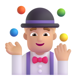Man Juggling: medium-light skin tone