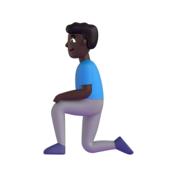 Man Kneeling: dark skin tone