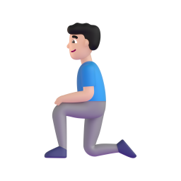 Man Kneeling: light skin tone