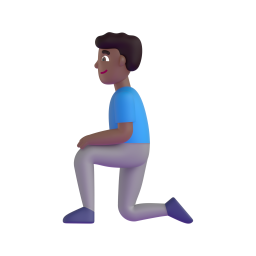 Man Kneeling: medium-dark skin tone