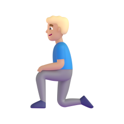 Man Kneeling: medium-light skin tone