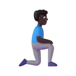 Man Kneeling Facing Right: dark skin tone