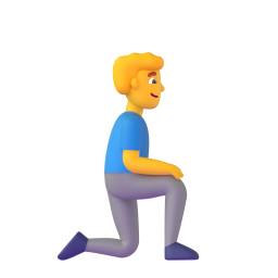 MAN KNEELING FACING RIGHT 3D Emoji - High Quality 3D Rendered Emoji MAN KNEELING FACING RIGHT 3D Emoji - High Quality 3D Rendered Emoji