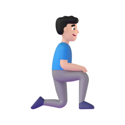 Man Kneeling Facing Right: light skin tone