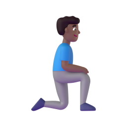 Man Kneeling Facing Right: medium-dark skin tone