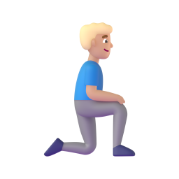 Man Kneeling Facing Right: medium-light skin tone