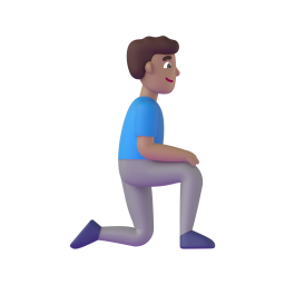 Man Kneeling Facing Right: medium skin tone