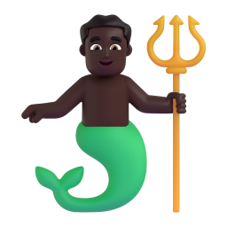 Merman: dark skin tone