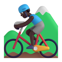 Man Mountain Biking: dark skin tone